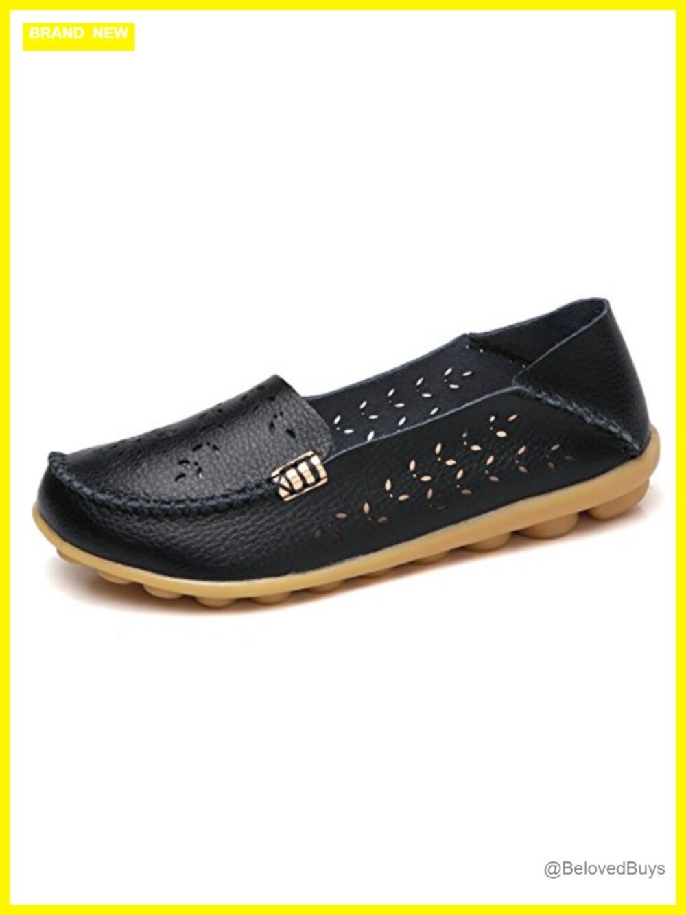 Soft Leather Slip On Mocc Cushioned Walking Flats
